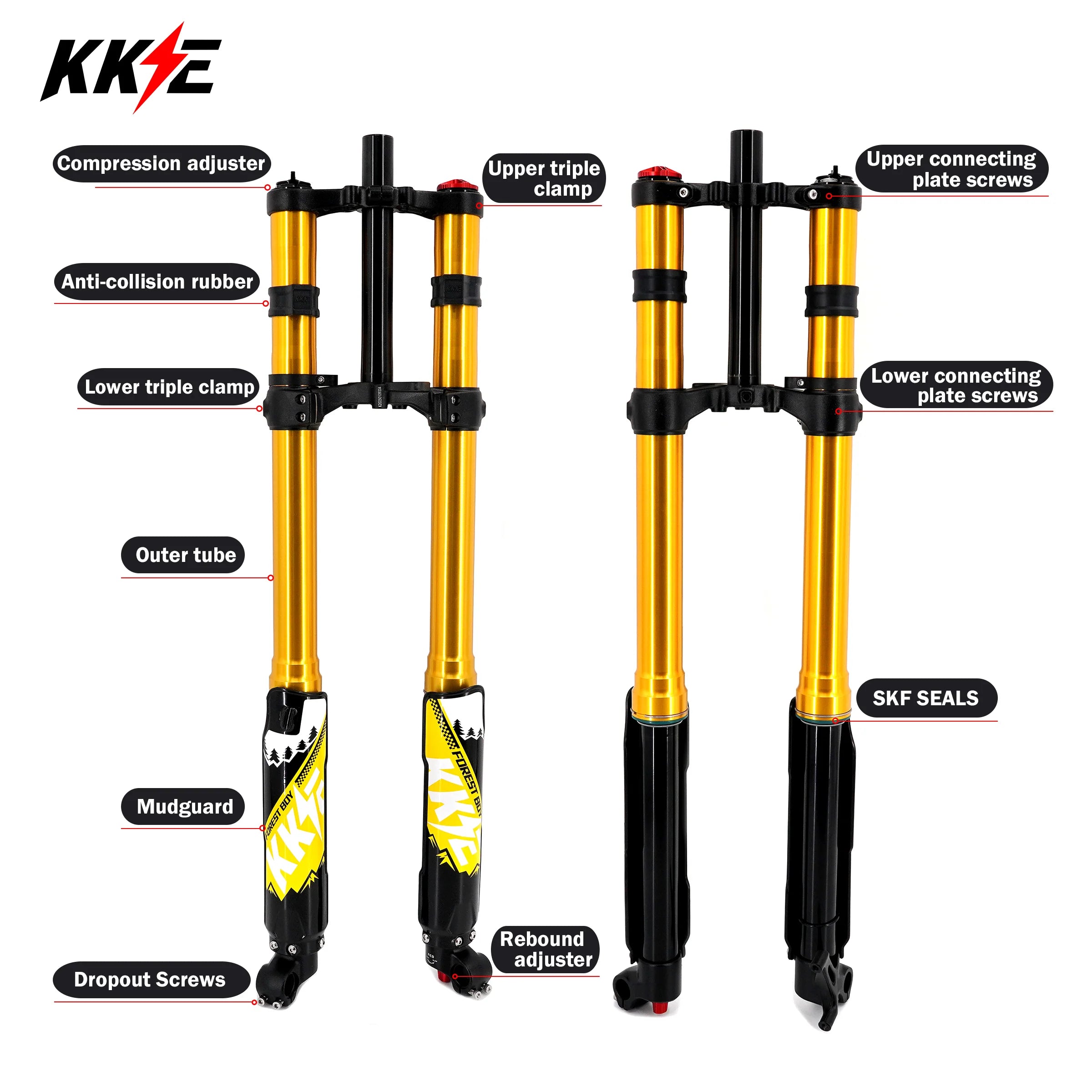 KKE 35MM Upgraded 5.5 Version Front Suspension Fork Fit Surron Light Bee, E-Ride Pro-SS, Talaria Sting MX3/MX4/R